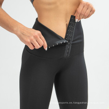 Leggings de entrenador de cintura femenina Ejercicio Wear Leggings de atletismo negro Control de la barriga Leggings de corteza de cintura